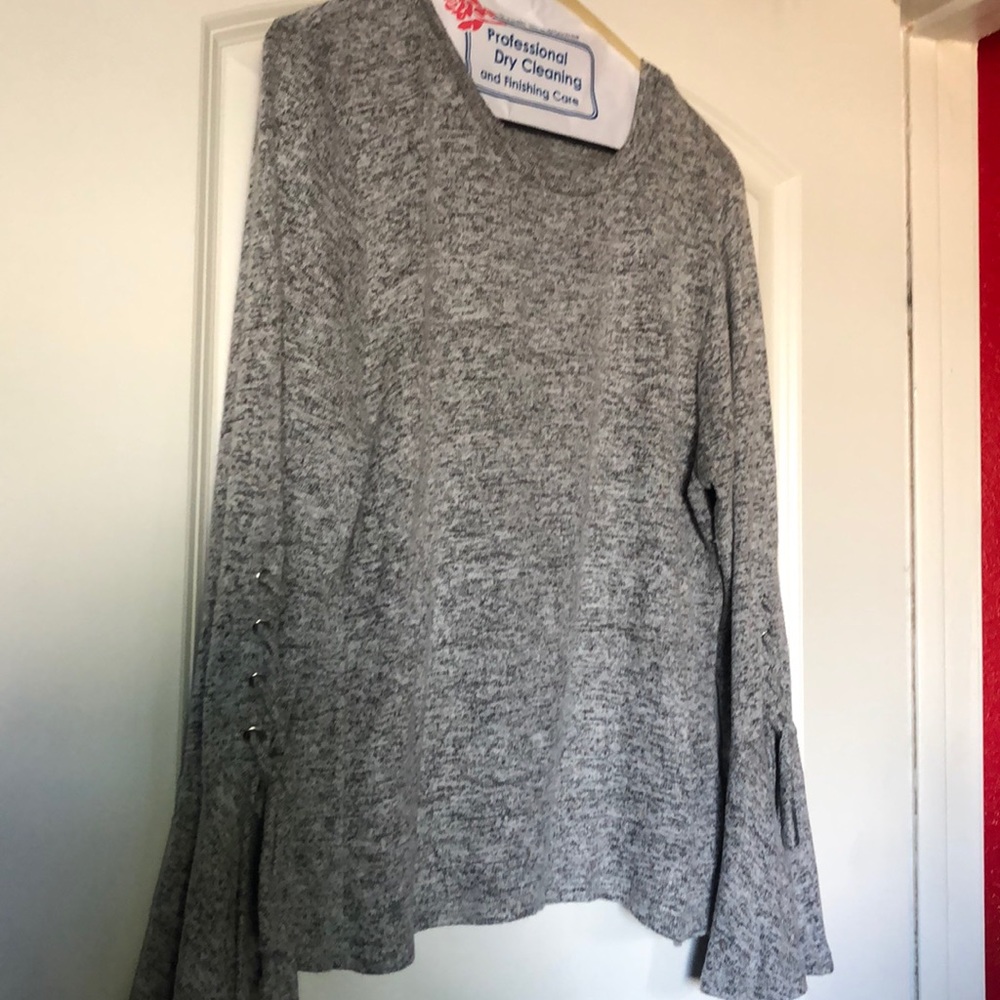 Purple Snow bell sleeve sweater